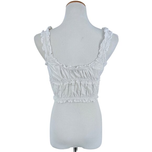 Zara White Milkmaid Cotton Corset Crop Top | Coquette Cottagecore Romantic Boho - Picture 8 of 13